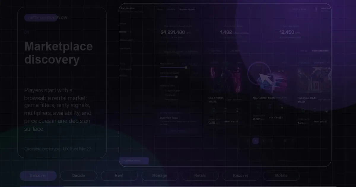 Nifty League Web3 gaming dashboard and marketplace prototype